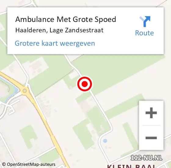 Locatie op kaart van de 112 melding: Ambulance Met Grote Spoed Naar Haalderen, Lage Zandsestraat op 21 mei 2021 21:18