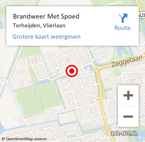 Locatie op kaart van de 112 melding: Brandweer Met Spoed Naar Terheijden, Vlierlaan op 21 mei 2021 21:30