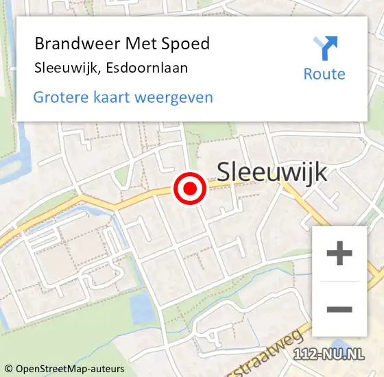 Locatie op kaart van de 112 melding: Brandweer Met Spoed Naar Sleeuwijk, Esdoornlaan op 21 mei 2021 22:06