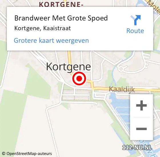 Locatie op kaart van de 112 melding: Brandweer Met Grote Spoed Naar Kortgene, Kaaistraat op 22 mei 2021 00:15