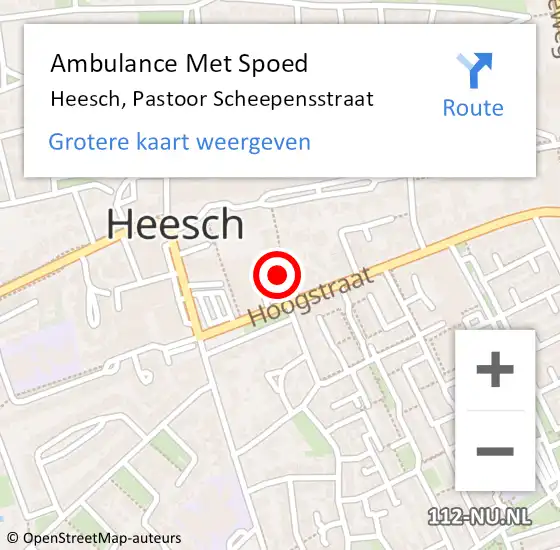 Locatie op kaart van de 112 melding: Ambulance Met Spoed Naar Heesch, Pastoor Scheepensstraat op 11 juni 2014 07:23