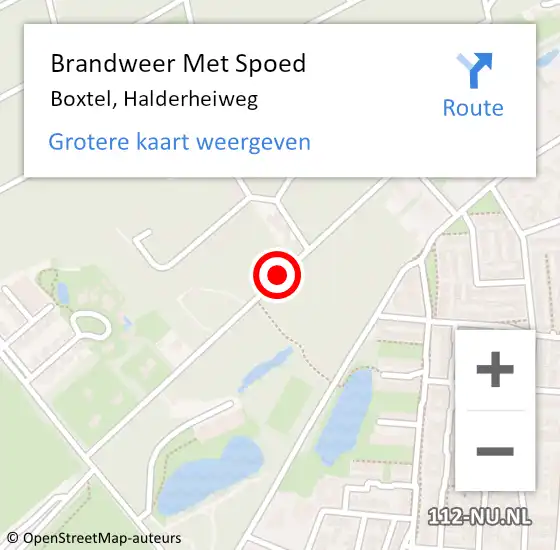 Locatie op kaart van de 112 melding: Brandweer Met Spoed Naar Boxtel, Halderheiweg op 22 mei 2021 03:04