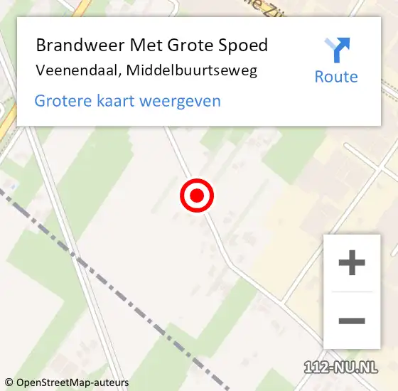 Locatie op kaart van de 112 melding: Brandweer Met Grote Spoed Naar Veenendaal, Middelbuurtseweg op 22 mei 2021 03:39