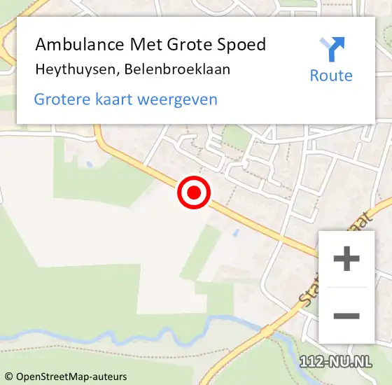 Locatie op kaart van de 112 melding: Ambulance Met Grote Spoed Naar Heythuysen, Belenbroeklaan op 22 mei 2021 04:02
