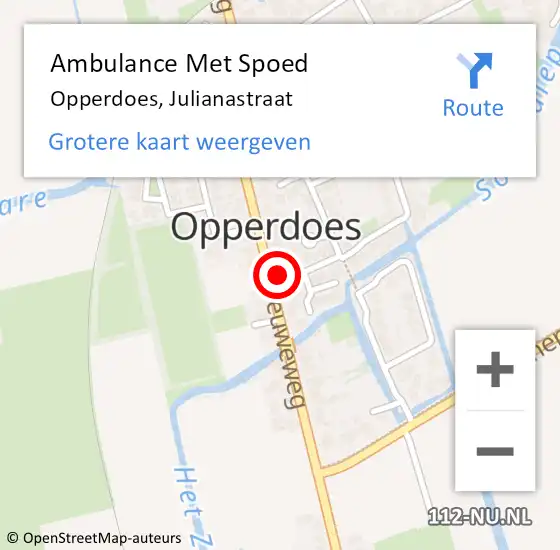 Locatie op kaart van de 112 melding: Ambulance Met Spoed Naar Opperdoes, Julianastraat op 22 mei 2021 07:00