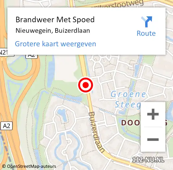 Locatie op kaart van de 112 melding: Brandweer Met Spoed Naar Nieuwegein, Buizerdlaan op 22 mei 2021 09:06