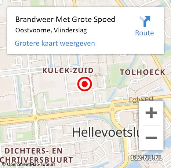 Locatie op kaart van de 112 melding: Brandweer Met Grote Spoed Naar Oostvoorne, Vlinderslag op 22 mei 2021 09:52