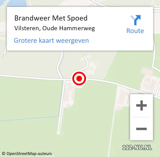Locatie op kaart van de 112 melding: Brandweer Met Spoed Naar Vilsteren, Oude Hammerweg op 22 mei 2021 10:51