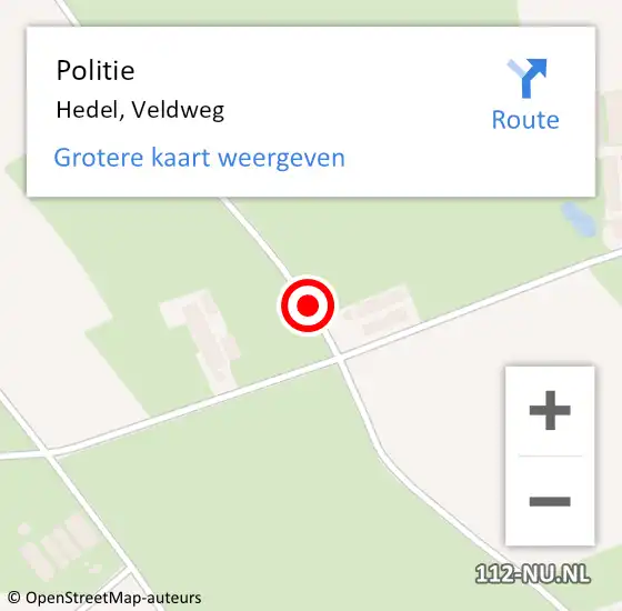 Locatie op kaart van de 112 melding: Politie Hedel, Veldweg op 22 mei 2021 11:02