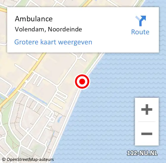 Locatie op kaart van de 112 melding: Ambulance Volendam, Noordeinde op 22 mei 2021 11:21