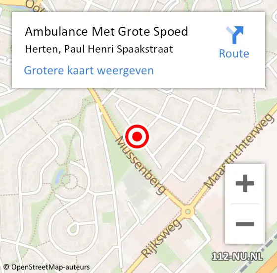 Locatie op kaart van de 112 melding: Ambulance Met Grote Spoed Naar Herten, Paul Henri Spaakstraat op 22 mei 2021 12:32