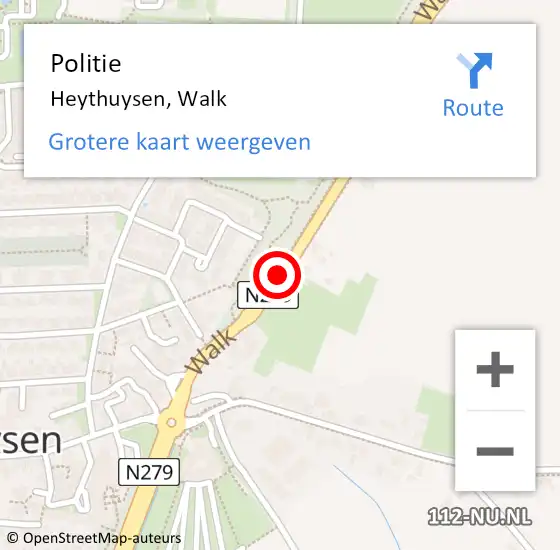Locatie op kaart van de 112 melding: Politie Heythuysen, Walk op 22 mei 2021 14:11