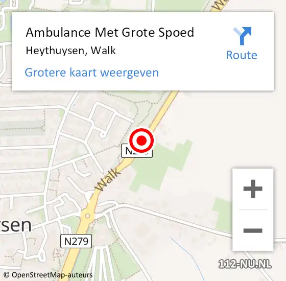 Locatie op kaart van de 112 melding: Ambulance Met Grote Spoed Naar Heythuysen, Walk op 22 mei 2021 14:12