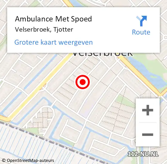 Locatie op kaart van de 112 melding: Ambulance Met Spoed Naar Velserbroek, Tjotter op 22 mei 2021 14:23