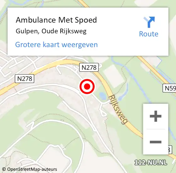 Locatie op kaart van de 112 melding: Ambulance Met Spoed Naar Gulpen, Oude Rijksweg op 22 mei 2021 15:23