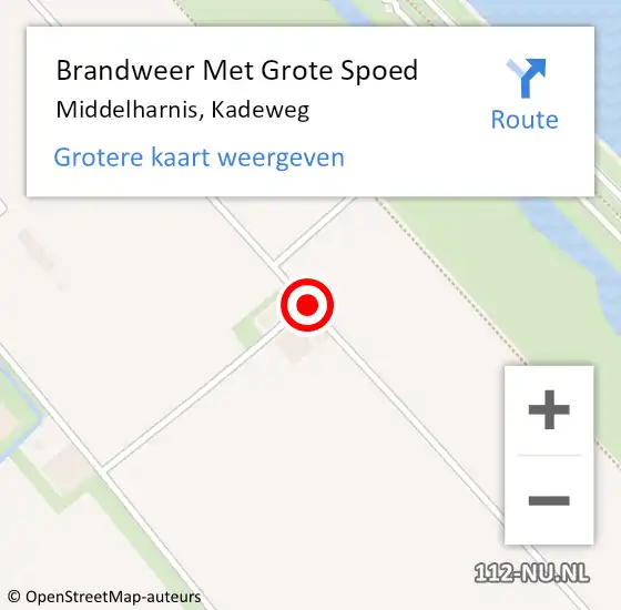 Locatie op kaart van de 112 melding: Brandweer Met Grote Spoed Naar Middelharnis, Kadeweg op 22 mei 2021 16:32