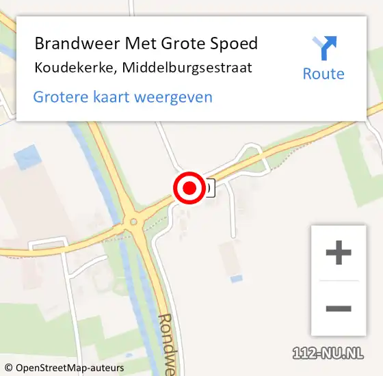 Locatie op kaart van de 112 melding: Brandweer Met Grote Spoed Naar Koudekerke, Middelburgsestraat op 22 mei 2021 16:45