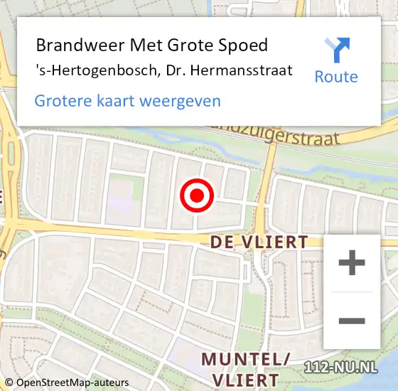 Locatie op kaart van de 112 melding: Brandweer Met Grote Spoed Naar 's-Hertogenbosch, Dr. Hermansstraat op 22 mei 2021 18:24