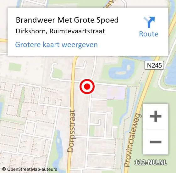 Locatie op kaart van de 112 melding: Brandweer Met Grote Spoed Naar Dirkshorn, Ruimtevaartstraat op 11 juni 2014 09:19