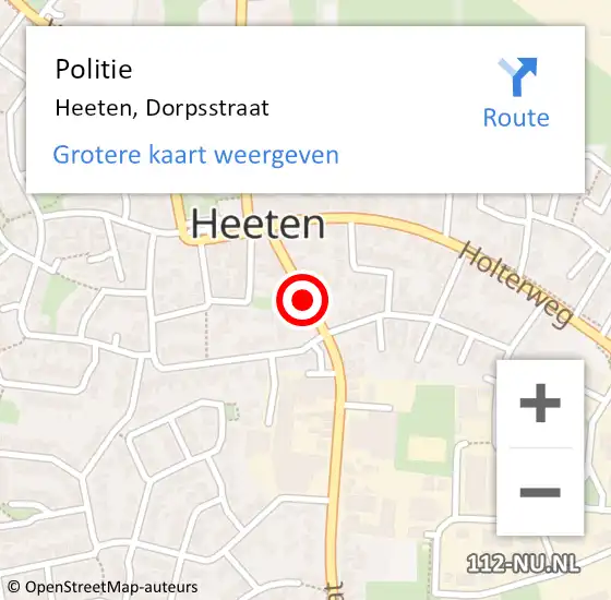 Locatie op kaart van de 112 melding: Politie Heeten, Dorpsstraat op 23 mei 2021 03:34