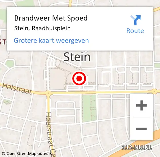 Locatie op kaart van de 112 melding: Brandweer Met Spoed Naar Stein, Raadhuisplein op 23 mei 2021 07:10