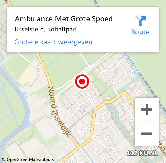 Locatie op kaart van de 112 melding: Ambulance Met Grote Spoed Naar IJsselstein, Kobaltpad op 11 juni 2014 09:27