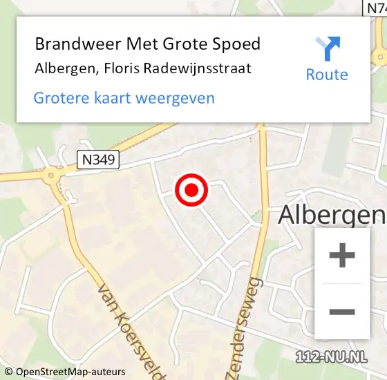 Locatie op kaart van de 112 melding: Brandweer Met Grote Spoed Naar Albergen, Floris Radewijnsstraat op 11 juni 2014 09:34