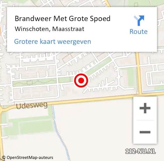 Locatie op kaart van de 112 melding: Brandweer Met Grote Spoed Naar Winschoten, Maasstraat op 23 mei 2021 14:18