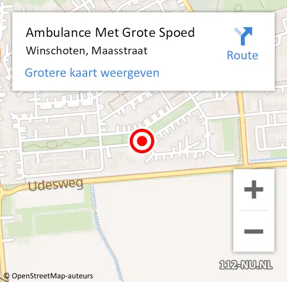 Locatie op kaart van de 112 melding: Ambulance Met Grote Spoed Naar Winschoten, Maasstraat op 23 mei 2021 14:19