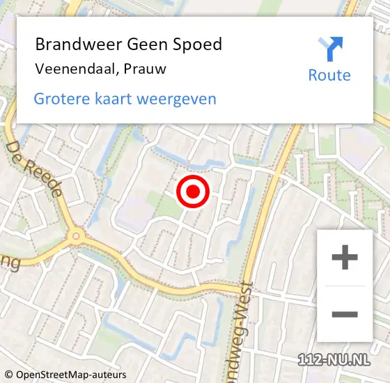 Locatie op kaart van de 112 melding: Brandweer Geen Spoed Naar Veenendaal, Prauw op 23 mei 2021 14:50