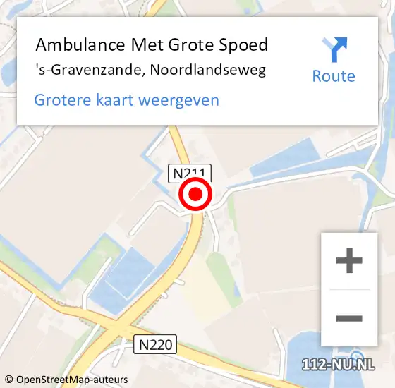 Locatie op kaart van de 112 melding: Ambulance Met Grote Spoed Naar 's-Gravenzande, Noordlandseweg op 23 mei 2021 14:52