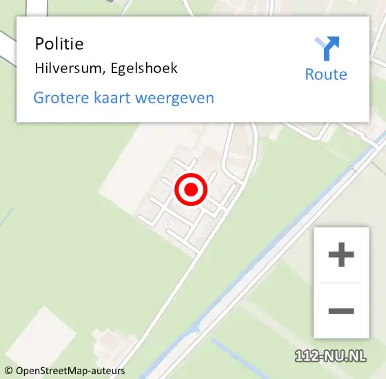 Locatie op kaart van de 112 melding: Politie Hilversum, Egelshoek op 23 mei 2021 14:58