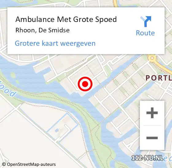 Locatie op kaart van de 112 melding: Ambulance Met Grote Spoed Naar Rhoon, De Smidse op 23 mei 2021 15:36