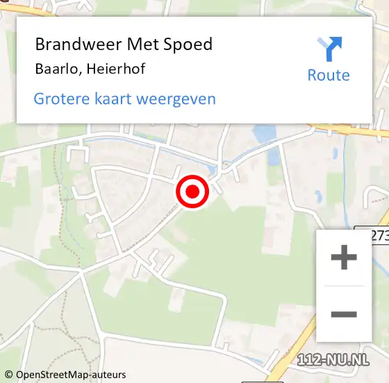 Locatie op kaart van de 112 melding: Brandweer Met Spoed Naar Baarlo, Heierhof op 23 mei 2021 16:10