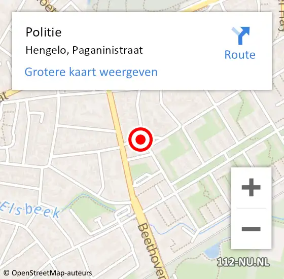 Locatie op kaart van de 112 melding: Politie Hengelo, Paganinistraat op 23 mei 2021 17:17