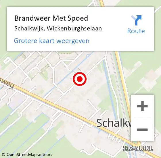 Locatie op kaart van de 112 melding: Brandweer Met Spoed Naar Schalkwijk, Wickenburghselaan op 23 mei 2021 17:19