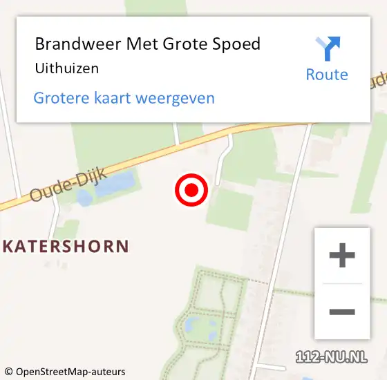 Locatie op kaart van de 112 melding: Brandweer Met Grote Spoed Naar Uithuizen op 23 mei 2021 18:01