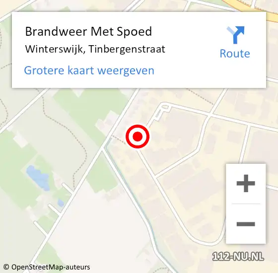 Locatie op kaart van de 112 melding: Brandweer Met Spoed Naar Winterswijk, Tinbergenstraat op 23 mei 2021 21:34