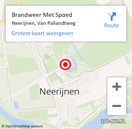 Locatie op kaart van de 112 melding: Brandweer Met Spoed Naar Neerijnen, Van Pallandtweg op 23 mei 2021 23:05