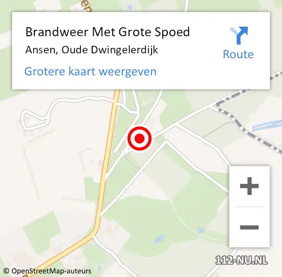 Locatie op kaart van de 112 melding: Brandweer Met Grote Spoed Naar Ansen, Oude Dwingelerdijk op 11 juni 2014 10:24