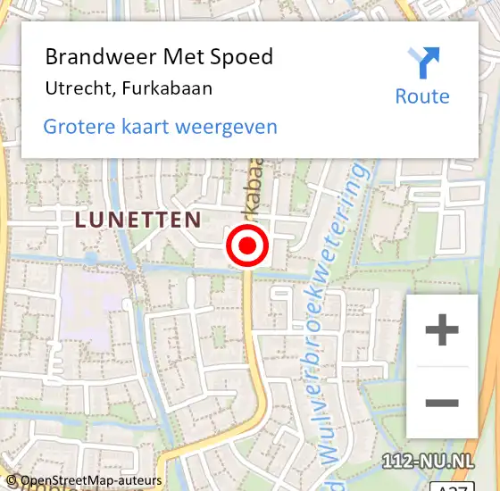 Locatie op kaart van de 112 melding: Brandweer Met Spoed Naar Utrecht, Furkabaan op 24 mei 2021 04:41