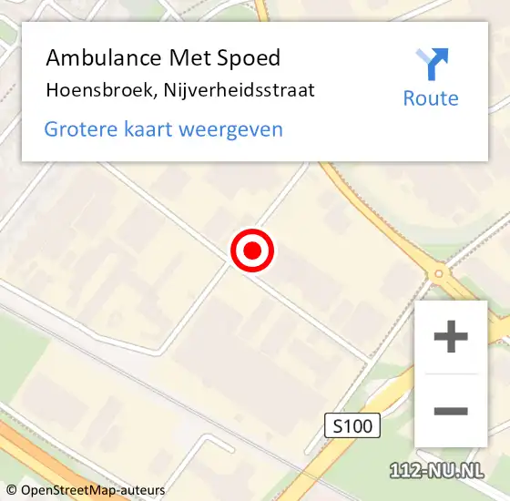 Locatie op kaart van de 112 melding: Ambulance Met Spoed Naar Hoensbroek, Nijverheidsstraat op 11 juni 2014 10:59