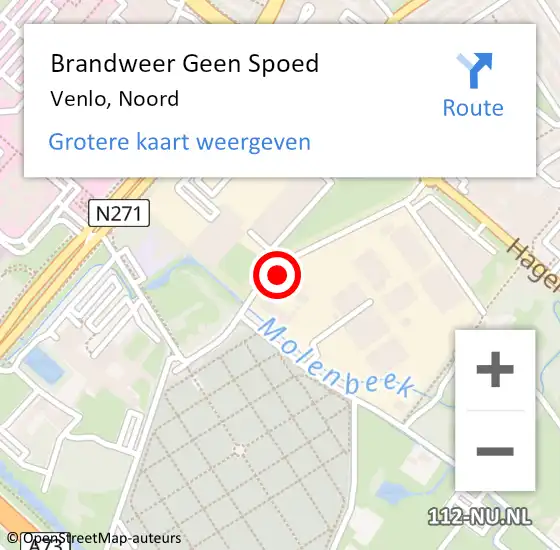 Locatie op kaart van de 112 melding: Brandweer Geen Spoed Naar Venlo, Noord op 24 mei 2021 12:46