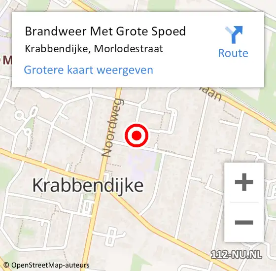 Locatie op kaart van de 112 melding: Brandweer Met Grote Spoed Naar Krabbendijke, Morlodestraat op 11 juni 2014 11:11