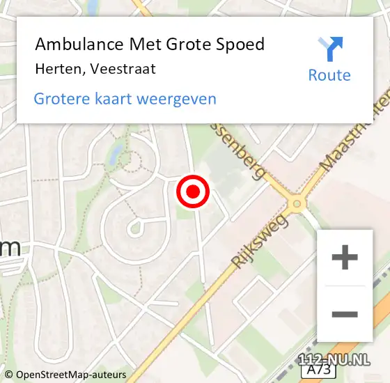 Locatie op kaart van de 112 melding: Ambulance Met Grote Spoed Naar Herten, Veestraat op 24 mei 2021 19:21