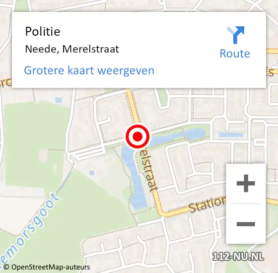 Locatie op kaart van de 112 melding: Politie Neede, Merelstraat op 24 mei 2021 19:52