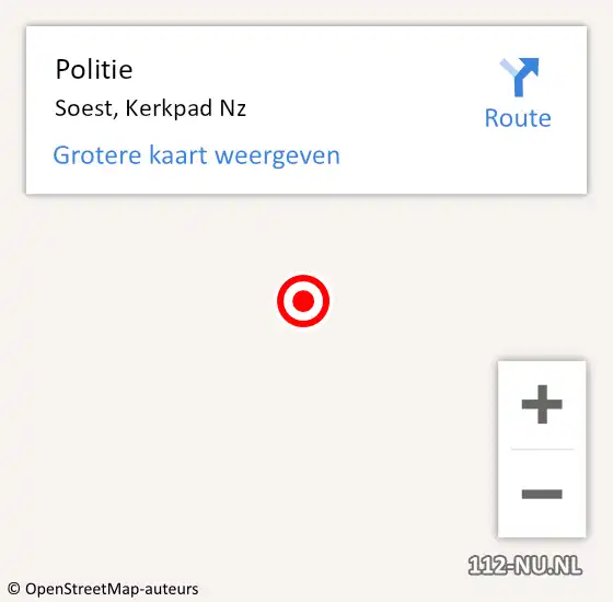 Locatie op kaart van de 112 melding: Politie Soest, Kerkpad Nz op 24 mei 2021 20:26