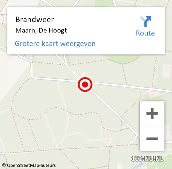 Locatie op kaart van de 112 melding: Brandweer Maarn, De Hoogt op 11 juni 2014 11:39