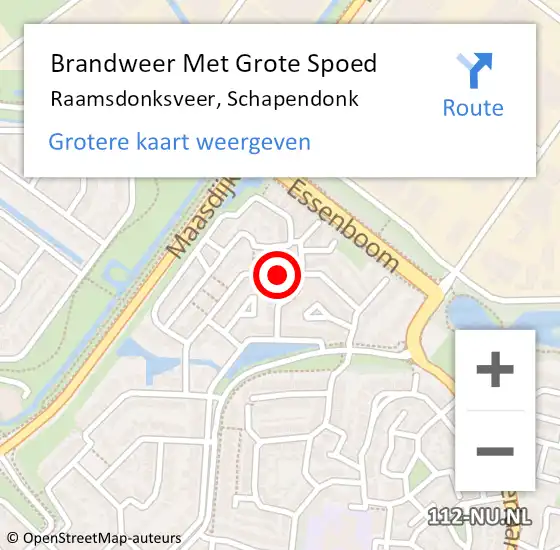 Locatie op kaart van de 112 melding: Brandweer Met Grote Spoed Naar Raamsdonksveer, Schapendonk op 25 mei 2021 01:39