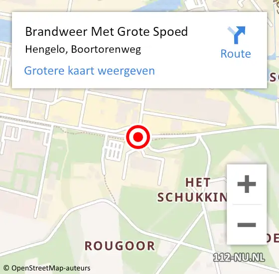 Locatie op kaart van de 112 melding: Brandweer Met Grote Spoed Naar Hengelo, Boortorenweg op 25 mei 2021 04:19